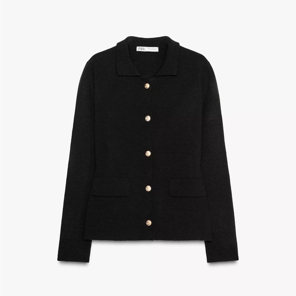 Zara Sweaters - NWT Zara Black Cardigan with Gold Buttons
